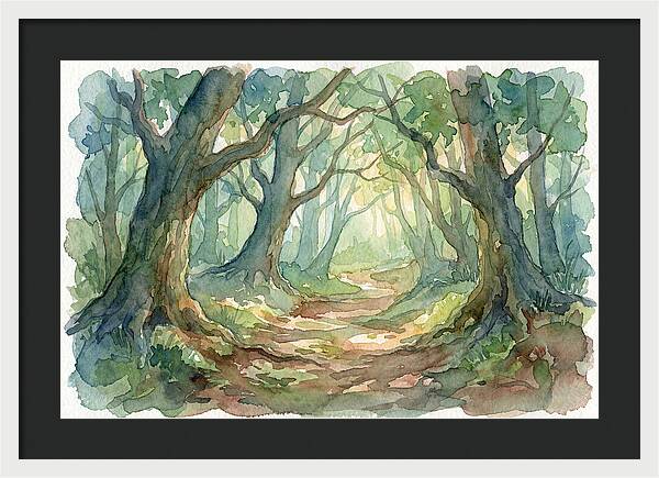 Forest Path Through Lush Trees