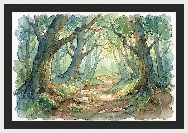 Forest Path Through Lush Trees
