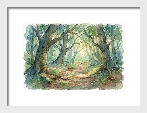 Forest Path Through Lush Trees