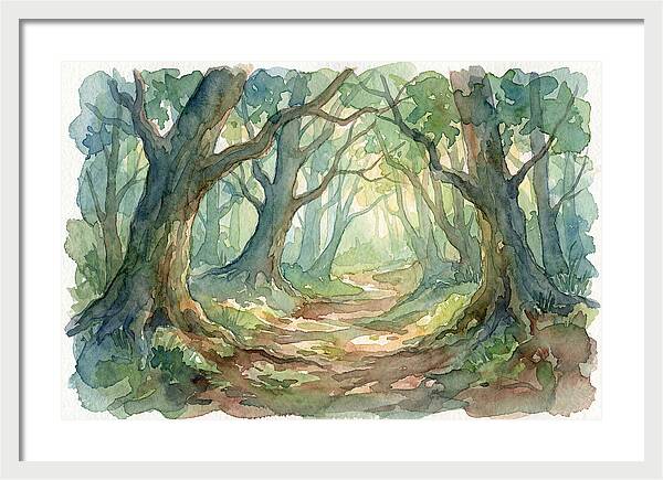 Forest Path Through Lush Trees