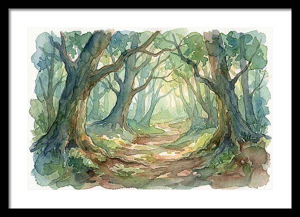Forest Path Through Lush Trees