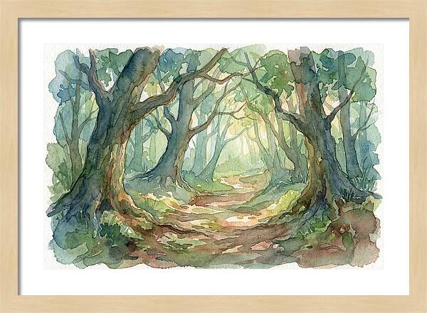 Forest Path Through Lush Trees
