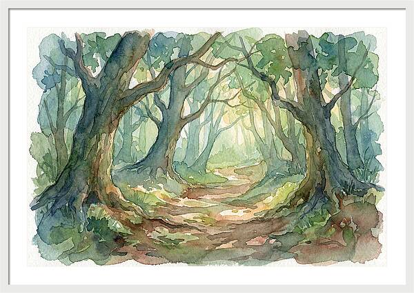 Forest Path Through Lush Trees
