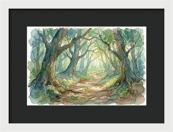 Forest Path Through Lush Trees