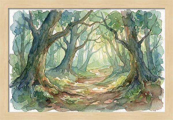 Forest Path Through Lush Trees