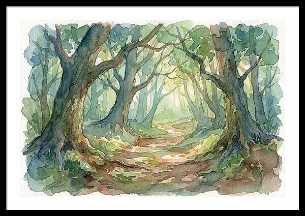 Forest Path Through Lush Trees