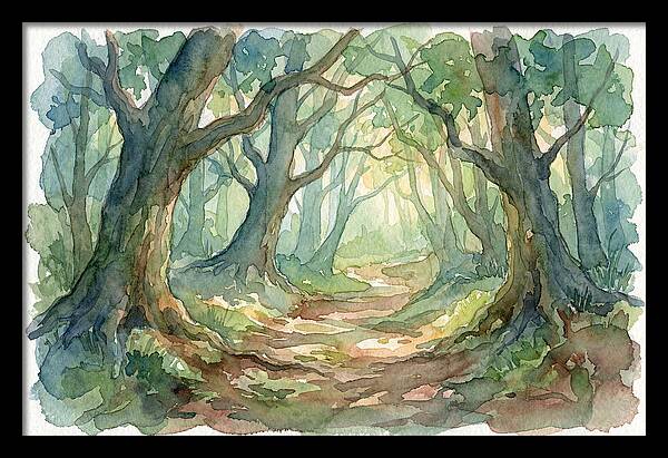 Forest Path Through Lush Trees