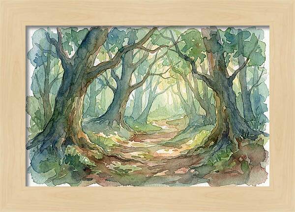 Forest Path Through Lush Trees