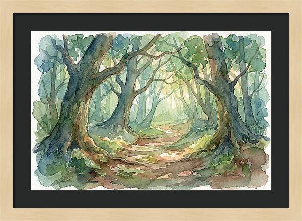 Forest Path Through Lush Trees