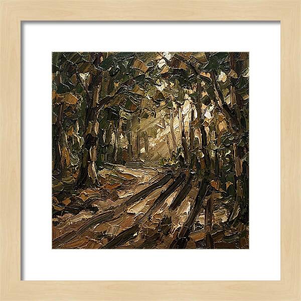 Forest Path Through Sunlit Trees