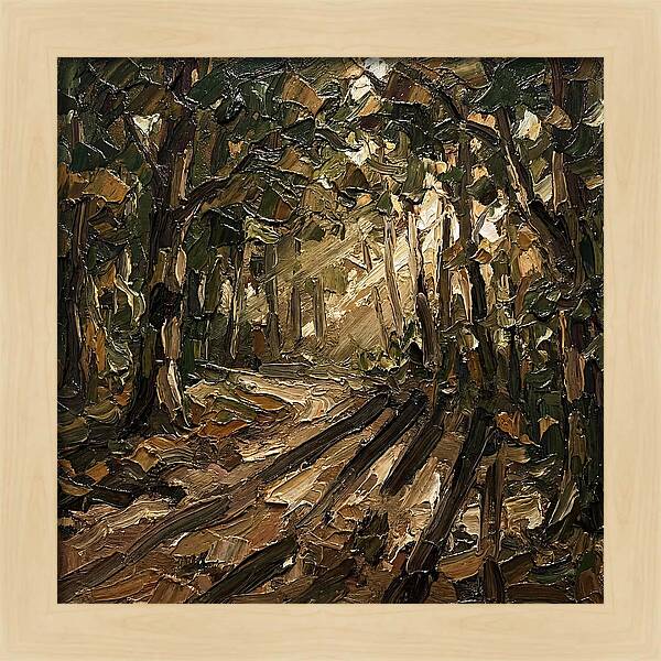 Forest Path Through Sunlit Trees