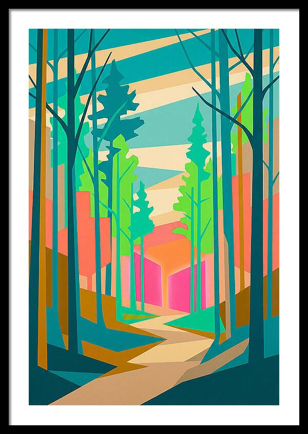 Forest Path Through Vibrant Trees