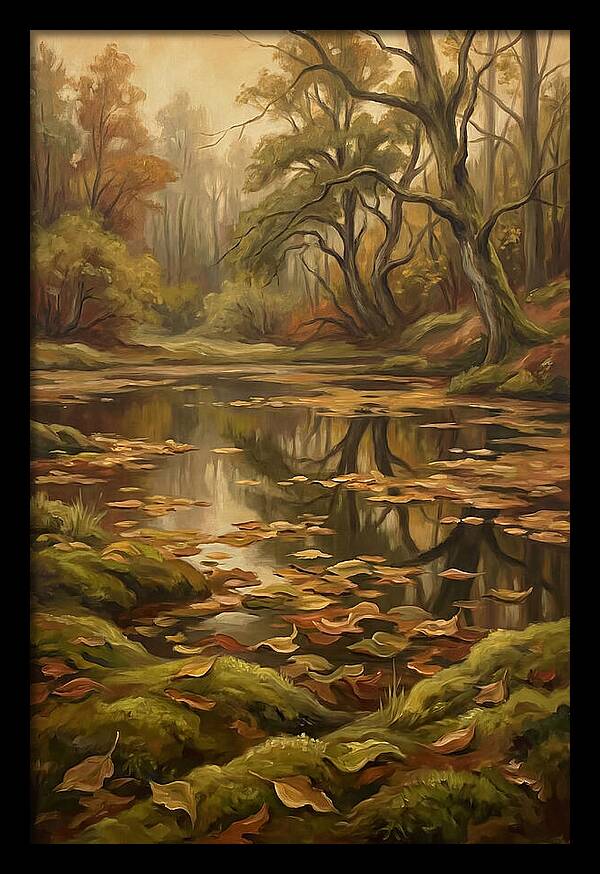Forest Pond In Autumn