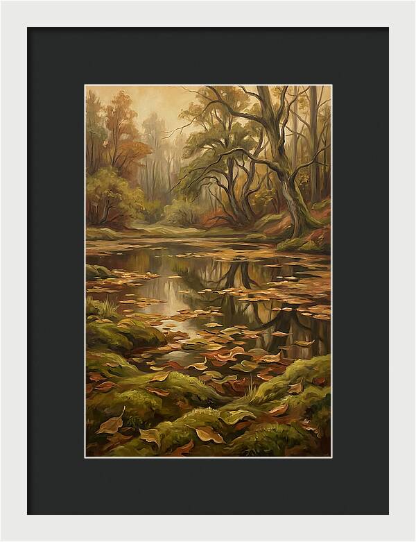Forest Pond In Autumn