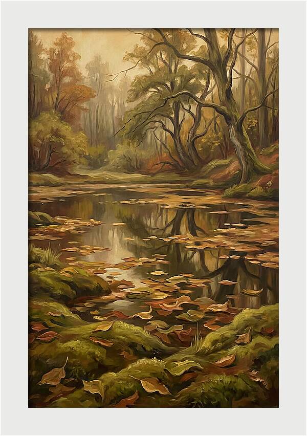Forest Pond In Autumn