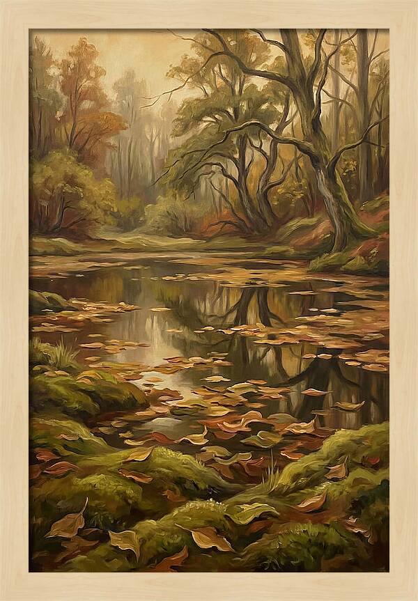 Forest Pond In Autumn
