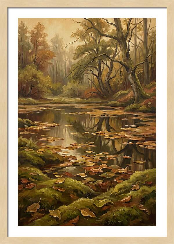 Forest Pond In Autumn