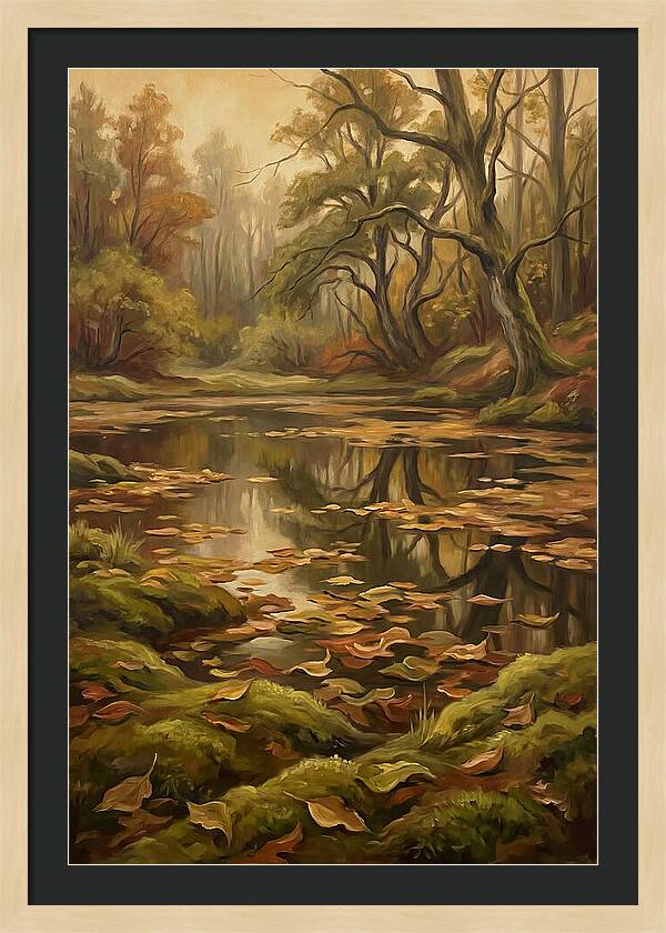 Forest Pond In Autumn