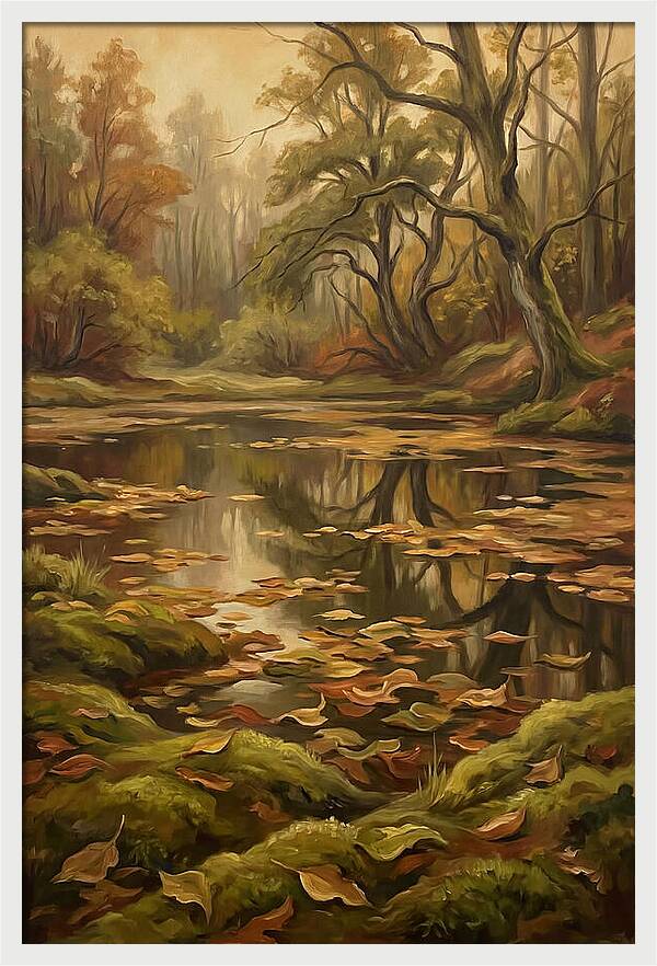 Forest Pond In Autumn