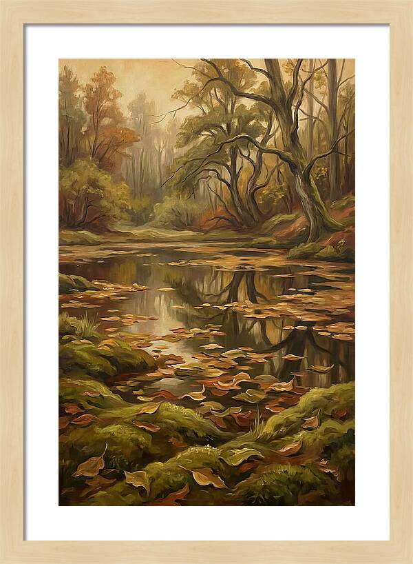 Forest Pond In Autumn