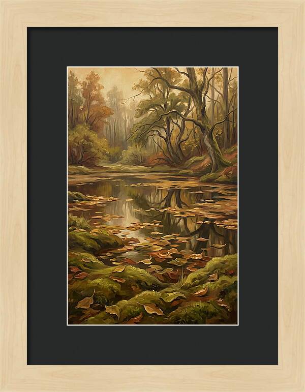 Forest Pond In Autumn