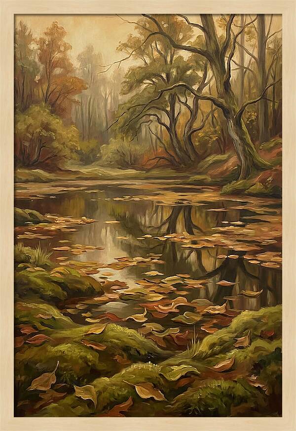 Forest Pond In Autumn