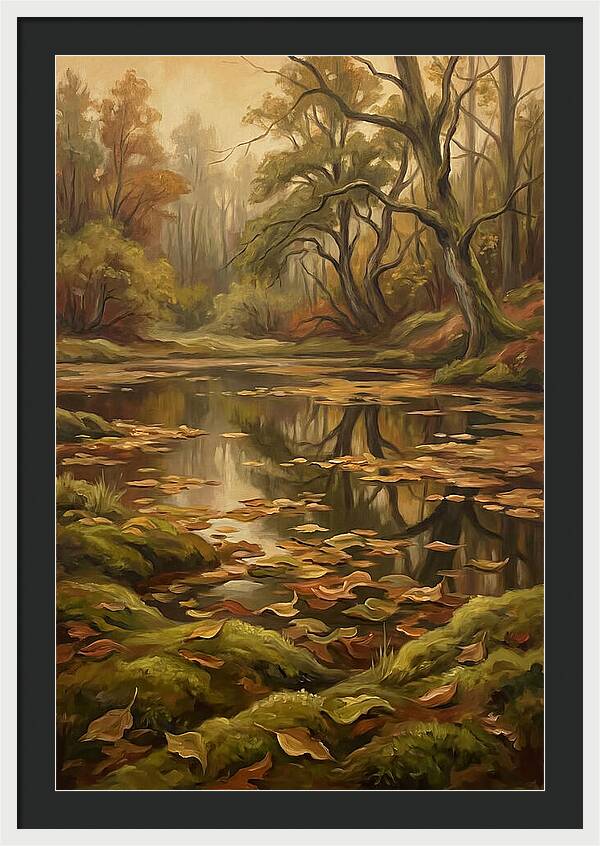 Forest Pond In Autumn