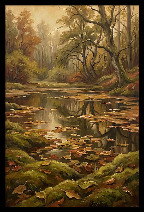Forest Pond In Autumn