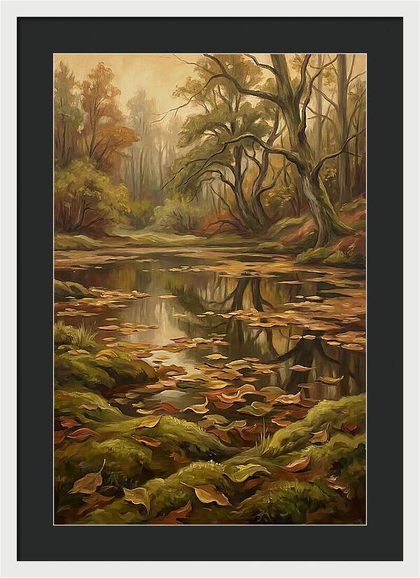 Forest Pond In Autumn