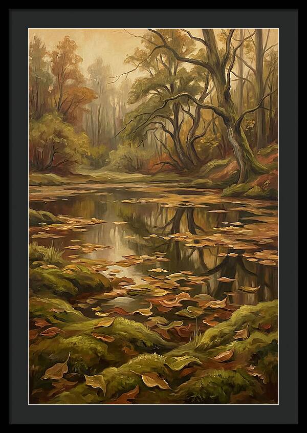 Forest Pond In Autumn
