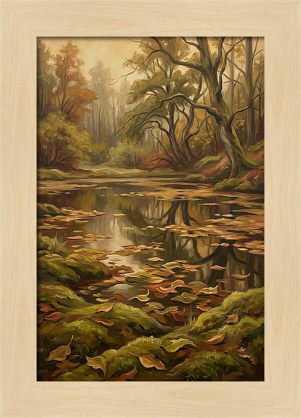 Forest Pond In Autumn