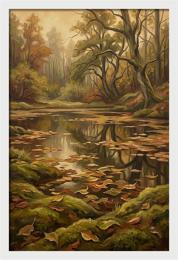 Forest Pond In Autumn