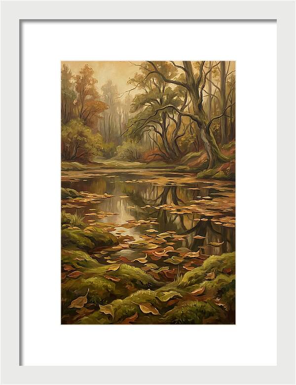 Forest Pond In Autumn