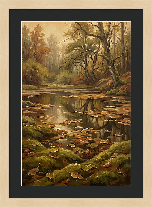Forest Pond In Autumn