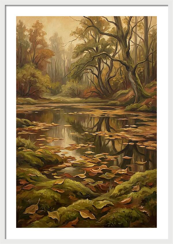 Forest Pond In Autumn