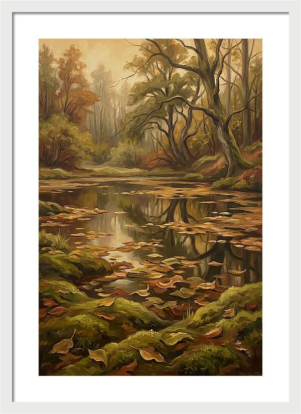 Forest Pond In Autumn