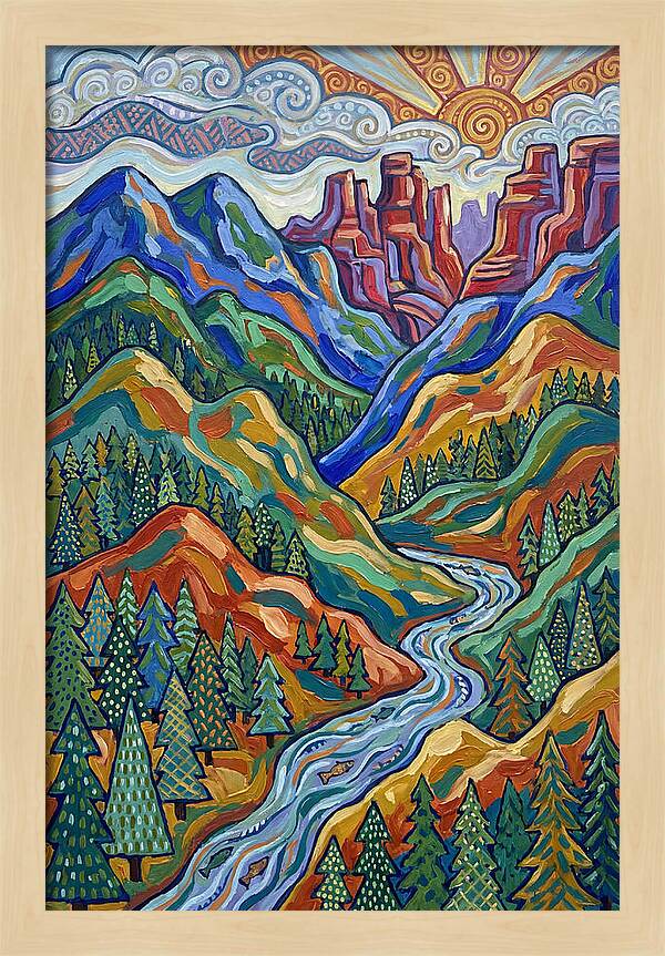 Forested Mountains At Sunrise