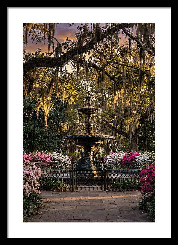 Forsyth Park Fountain At Golden Hour