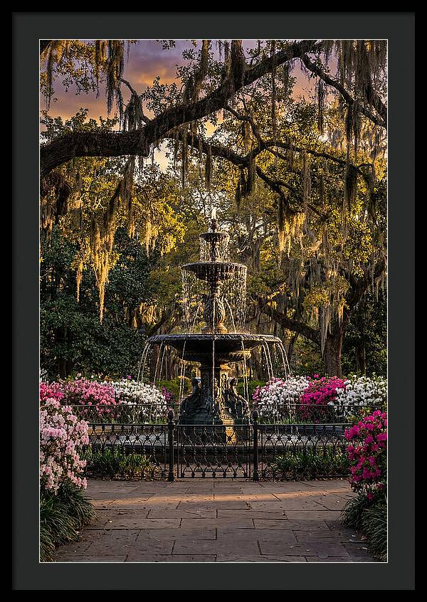 Forsyth Park Fountain At Golden Hour