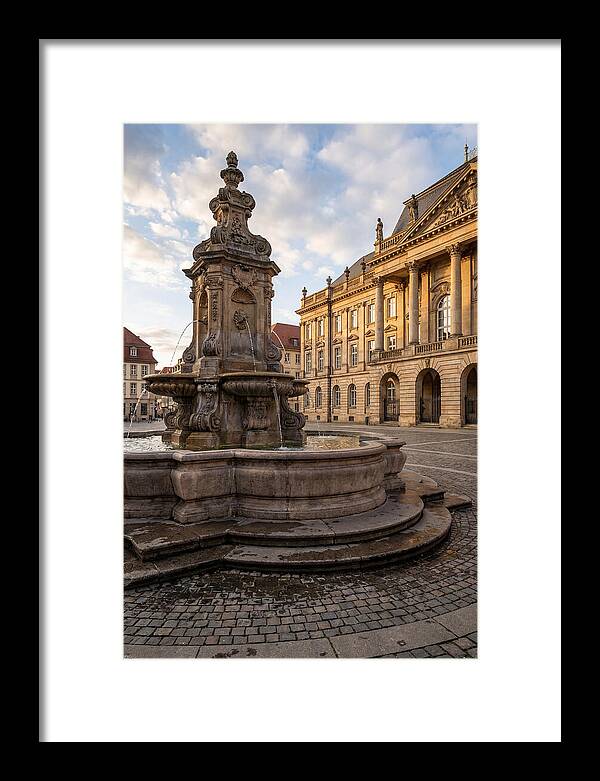 Fountain Amidst Historic Architecture