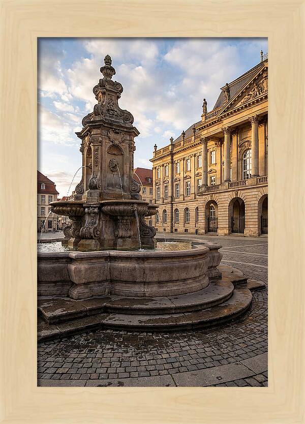 Fountain Amidst Historic Architecture