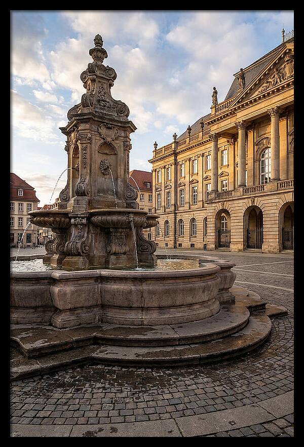 Fountain Amidst Historic Architecture