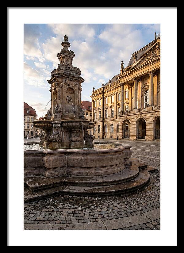 Fountain Amidst Historic Architecture