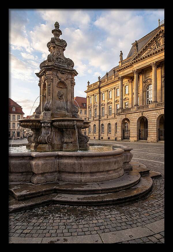 Fountain Amidst Historic Architecture