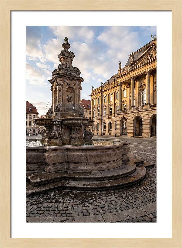Fountain Amidst Historic Architecture