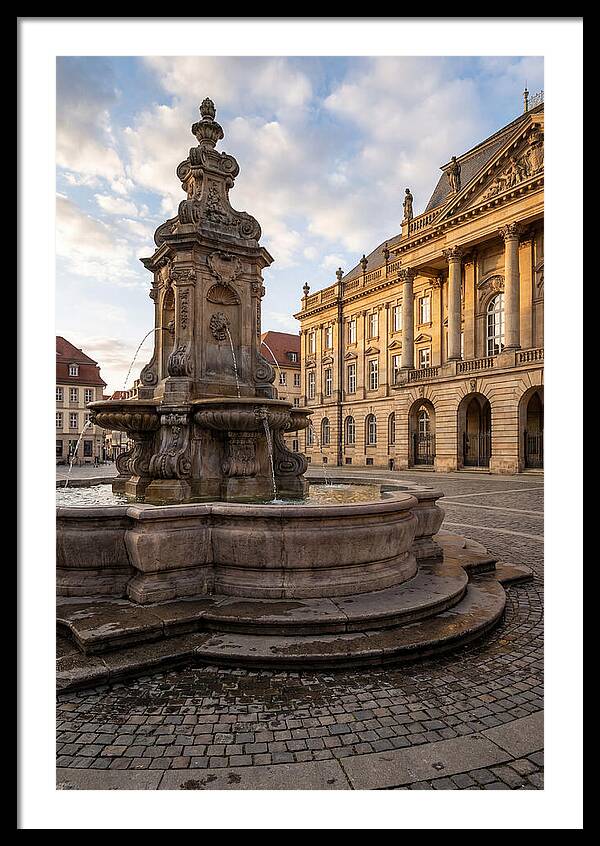 Fountain Amidst Historic Architecture