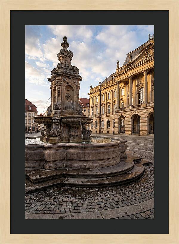 Fountain Amidst Historic Architecture