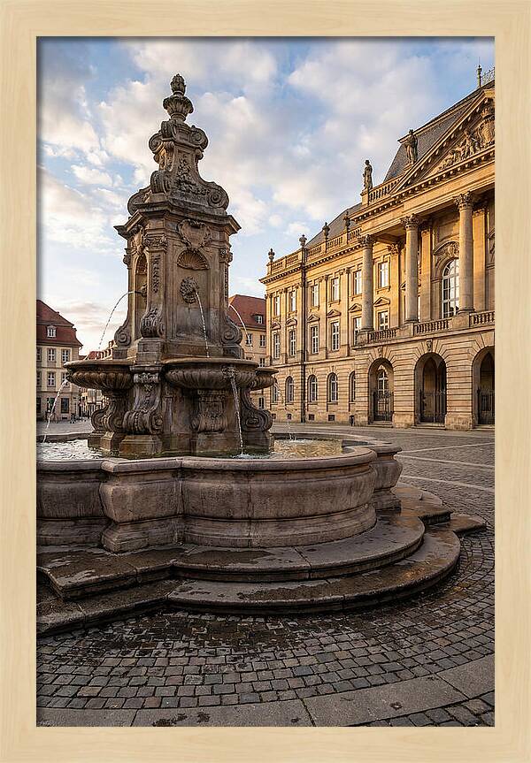 Fountain Amidst Historic Architecture