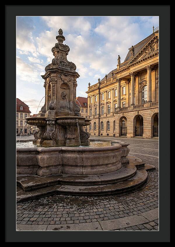 Fountain Amidst Historic Architecture