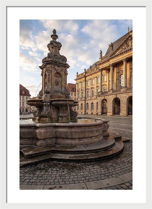Fountain Amidst Historic Architecture